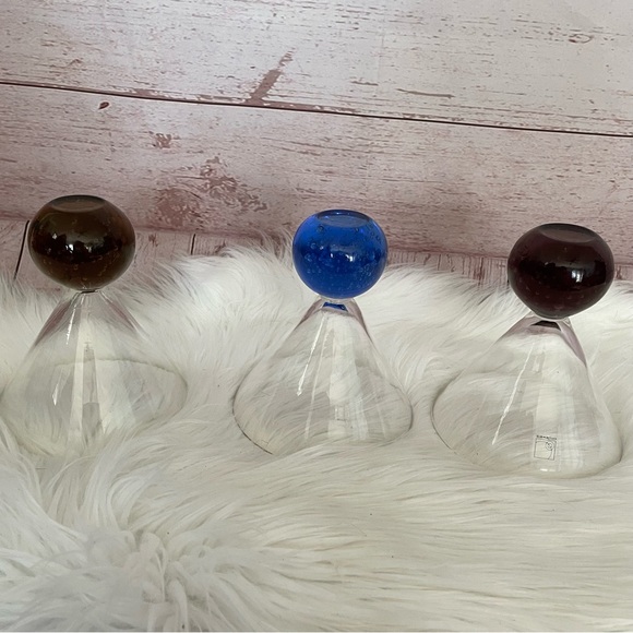 Vtg Circleware Martini Glasses W/ Bubble Ball Bases 3 MCM Hollywood Regency - Picture 9 of 12